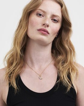 Gold Nightshade Moon Pendant Necklace, 2 of 8