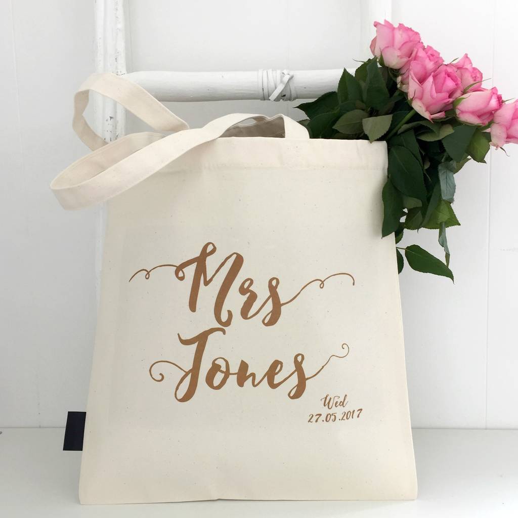 'Mrs' Personalised Wedding Bag By Kelly Connor Designs ...