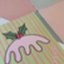 Mince Pies Before Guys Christmas Card – Green And Pink – Blank Inside, thumbnail 4 of 4