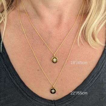 'The Trio' Black Onyx Gold Plated Necklace, 6 of 10