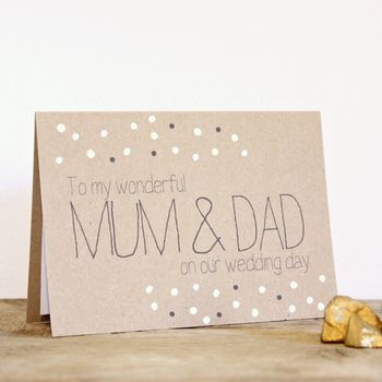 Personalised Parents Wedding Thank You Card, Gold Dots, 4 of 7