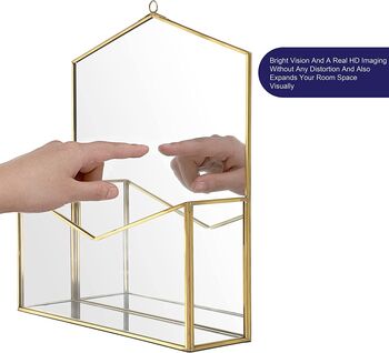 Gold Glass Wall Mounted Hanging Makeup Mirror, 5 of 7