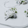Floral Wedding Buttonhole In Silver, thumbnail 9 of 10