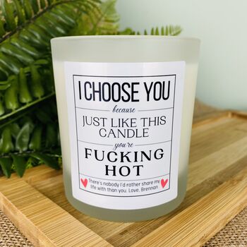 Personalised You're Fucking Hot Valentines Candle Gift, 3 of 11