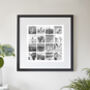 Black And White Personalised Photo Collage Framed Print, thumbnail 1 of 4