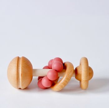 Wooden Baby Rattle With Silicone, 4 of 5