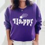 Happy Purple Statement Sweatshirt, thumbnail 1 of 2