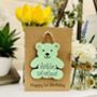 Personalised 1st Birthday Teddy Wooden Keepsake Card, thumbnail 1 of 7