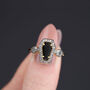 Black Onyx Coffin Ring Sterling Silver Or Gold Plated, thumbnail 1 of 8