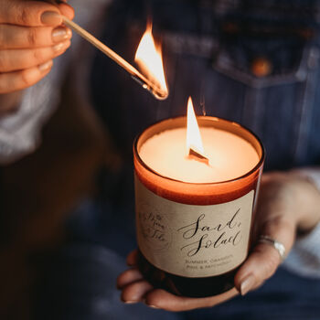 Wooden Crackle Wick Sand And Solace Gift Candle, 10 of 10