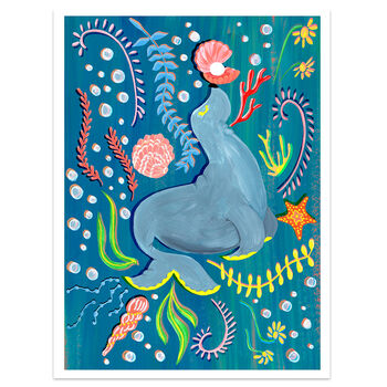 Sea Animal Nursery Art Print, 2 of 9