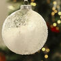 G Decor Large Glass Decoration With White Feathers, thumbnail 1 of 5