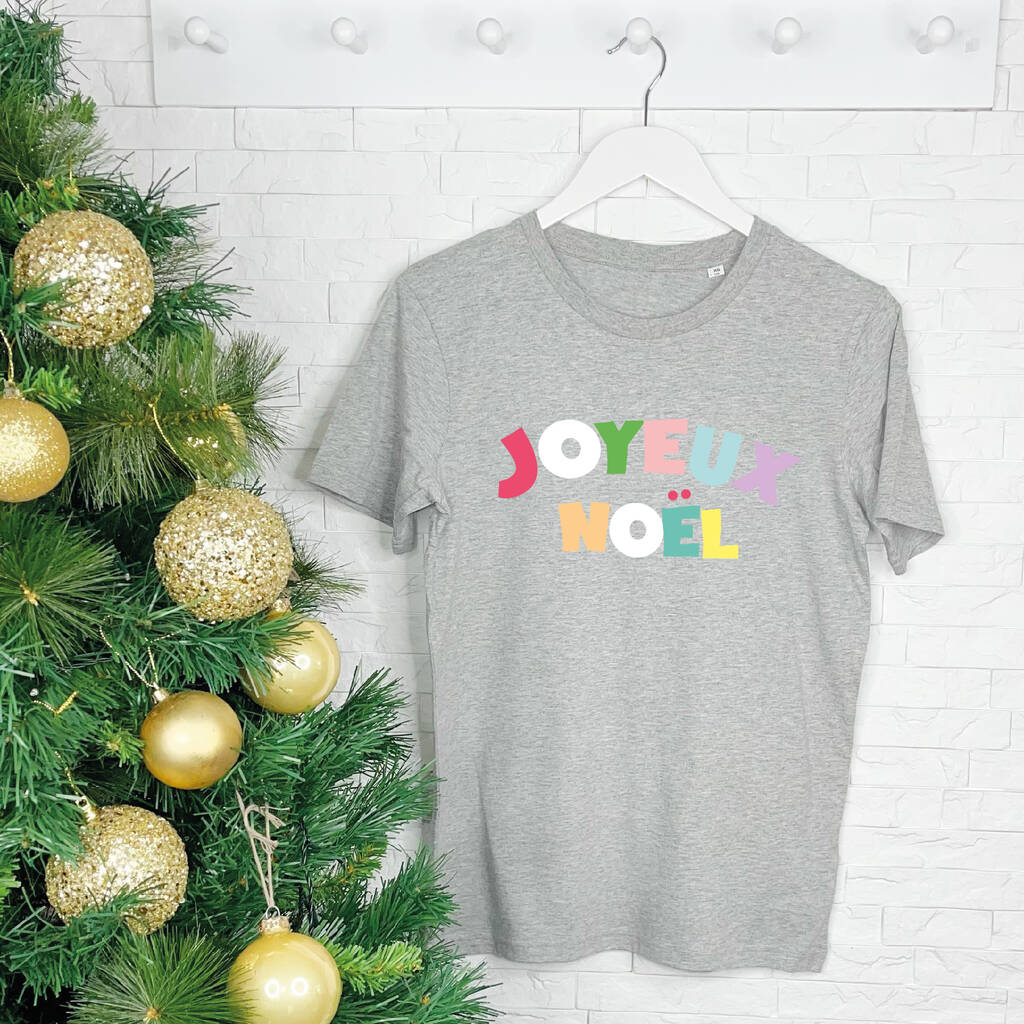 Joyeux Noel Multicoloured Christmas T Shirt, 1 of 2