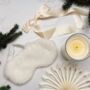 Luxury Christmas Pyjama Gift Set For Her With Eye Mask And Satin Hair Bow In Black And White, thumbnail 5 of 11