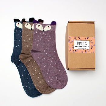 Personalised Three Pairs Of Animal Socks In A Gift Box, 2 of 6