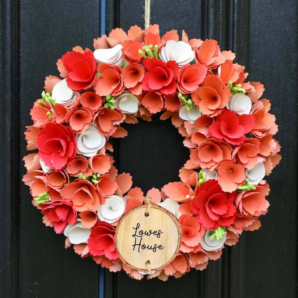 Personalised Autumn Flowers Door Wreath, 1 of 7