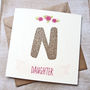 Rose Gold Personalised Initial Daughter Birthday Card, thumbnail 1 of 4