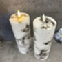 20cm Marbled Grey LED Pillar Candle – Real Wax, thumbnail 10 of 12