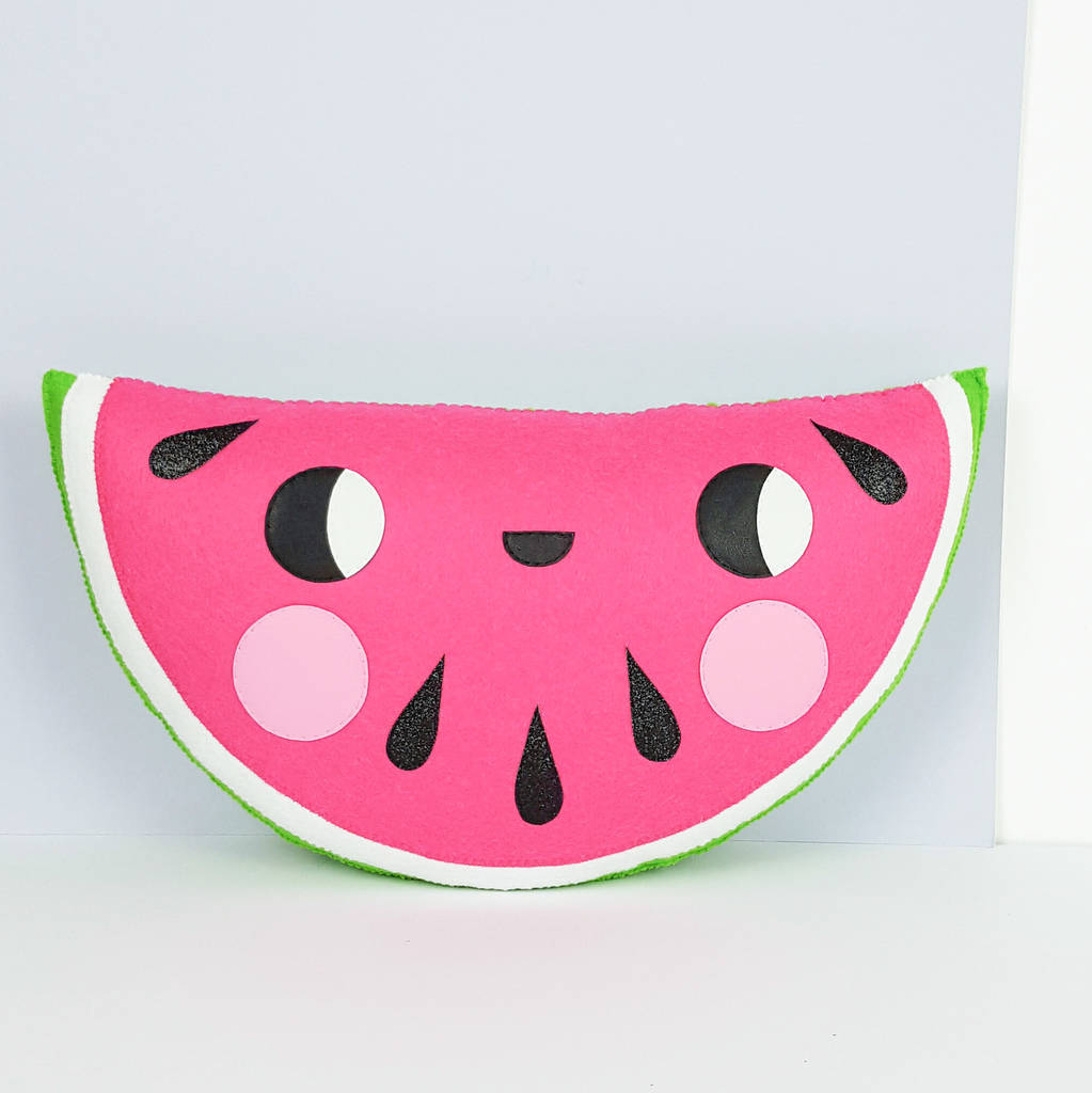 happy watermelon shaped decorative cushion by noodle doll nelly ...