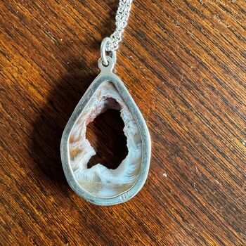 Lustrous Harmony: Agate Pearl Sterling Silver Necklace, 3 of 7