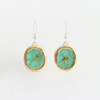 Emerald Reef Oval Drop Earrings, 2 of 5