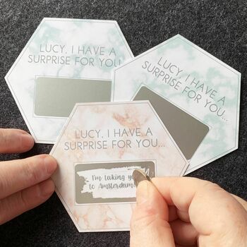 Coloured Marble Hexagon Personalised Scratchcard, 2 of 2