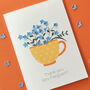 Teacher Thank You Tea Cup Forget Me Not Card, thumbnail 1 of 5