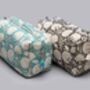Majha Floral Pattern Quilted Cotton Washbag In Aqua, thumbnail 4 of 5