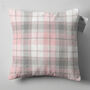 Modern Grey And Blush Pink Tartan Chenille Cushion, thumbnail 7 of 12