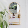 Gold Circular Wall Mirror With Shelves, thumbnail 1 of 1