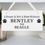 Personalised Paw Print Dog Breed Wooden Sign, thumbnail 1 of 4