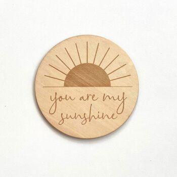 Wooden Baby Announcement Sunshine Engraved Sign, 2 of 8