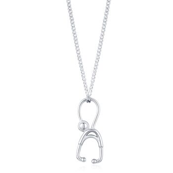 Sterling Silver Stethoscope Necklace, 7 of 12