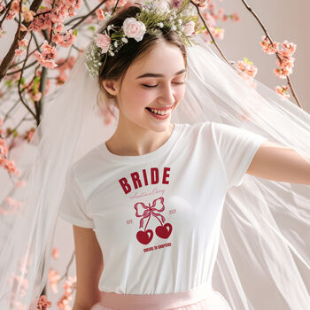 Cute Bride T Shirt Cherry Design Hen Party, 3 of 11
