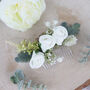 Cream And Sage Green Bridal Flower Comb, thumbnail 7 of 8