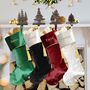 Personalised Luxury Piped Velvet Christmas Stockings, thumbnail 1 of 4