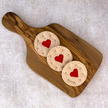 Felt Food Heart Jam Biscuit Set, 8 of 9