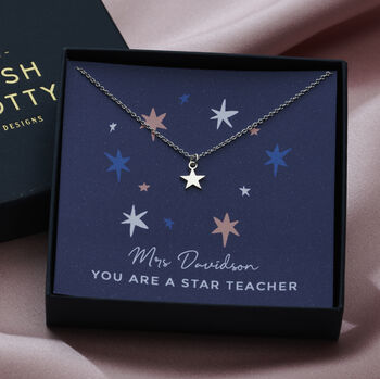 Personalised Star Teacher Necklace Giftbox, 2 of 3