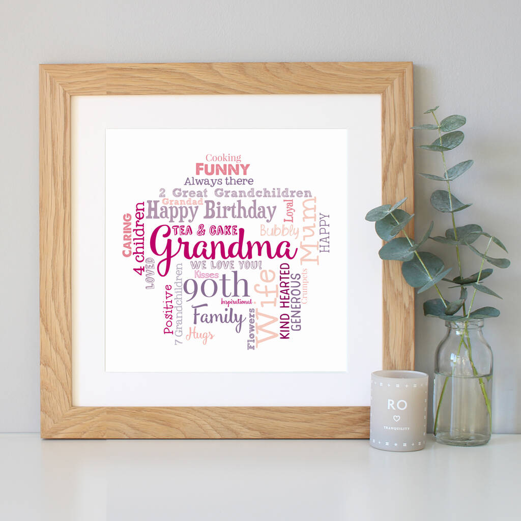 Personalised 90th Birthday Gift For Her By Hope And Love