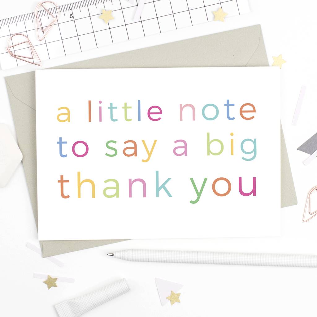 Little Note Thank You Card By Studio 9 Ltd | notonthehighstreet.com