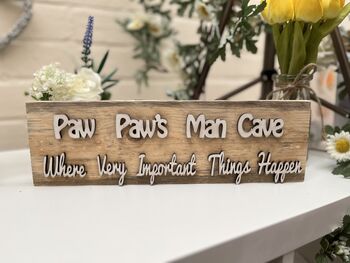 Personalised Man Cave Father's Day Gift Reclaimed Wood, 5 of 6