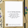 Starting University Alphabet Greetings Card, thumbnail 2 of 3