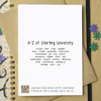 Starting University Alphabet Greetings Card, 2 of 3
