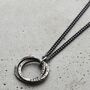 Personalised Men’s Textured Interlinking Hoops Necklace, thumbnail 3 of 5