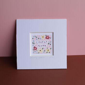 Floral Nana Mini Art Print, 3 of 8