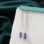 Genuine Amethyst Gemstone Ear Threaders, thumbnail 5 of 9