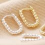 Rope Oval Huggie Hoop Earrings, thumbnail 2 of 12