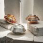 Serrated Copper Bowl Set – Handcrafted Rainbow Patina, thumbnail 3 of 6