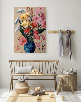 Pink Flower Vase Portrait Art Print, 3 of 4