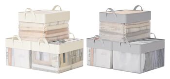 Three Piece Storage Bins Fabric Basket Set, 7 of 7